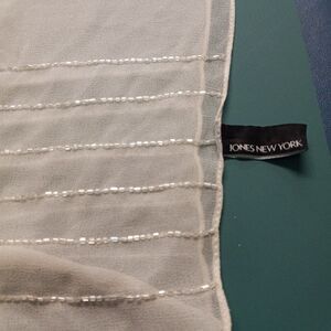 Jones New York White Beaded Scarf